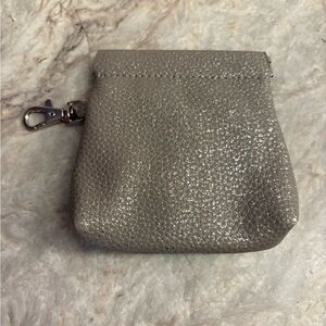 Silver Textured Coin Pouch